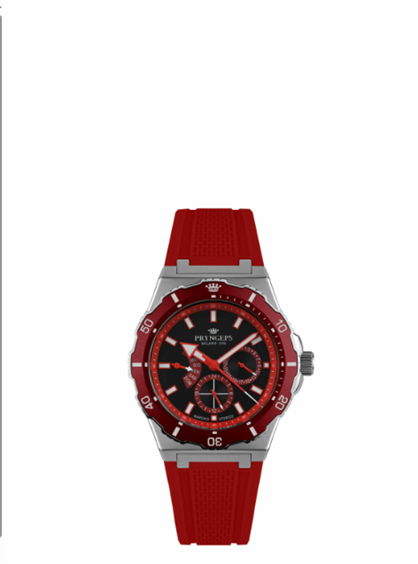 Watch Pryngeps JAMAICA in Steel A1216 RD/BK - A1216 RD/BK